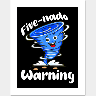 Cute Fivenado Warning 5th Birthday Tornado Boy Girl Kids Posters and Art